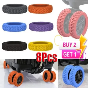 8Pcs Luggage Compartment Wheel Protection Cover Silicone Luggage Wheels Cover AU - Picture 1 of 25