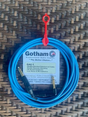 Gotham  GAC-1 Instrument Cable Assembly 10 ft.  Right/Straight BLUE - Image 1 of 2