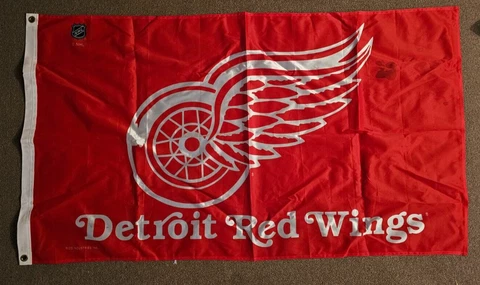 BIG Detroit Red Wings Flag 59" Long x 34" Tall  (4.9' x 2.8') Hockeytown Orig 6 Cover