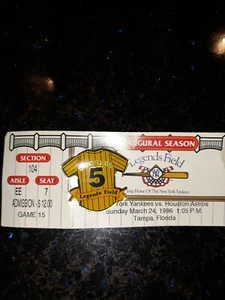 Joe DiMaggio Legends Field Jersey Pin. WITH Ticket Stub 3/24/1996  - Picture 1 of 1