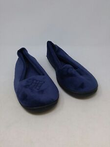 Dearfoams Women's Navy Slip On Moccasin Slippers Size 7-8 US