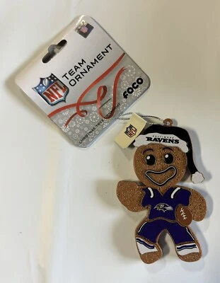 Рождественское праздничное украшение Baltimore Ravens Gingerbread Man — БЕСПЛАТНАЯ ДОСТАВКА - Изображение 1 из 2