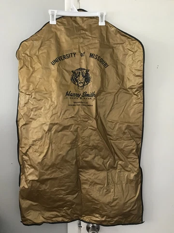 Vtg University of Missouri Football Travel Luggage Gold Garment Bag Men's Suit Cover