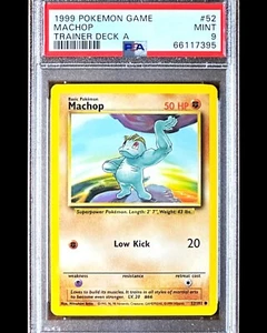 Machop - 1999 WotC Pokemon 52/102 - TRAINER DECK A - RED BACK - PSA 9 - Pop 41 - Picture 1 of 4