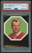 1961-62 YORK PEANUT BUTTER YELLOW BACKS PSA 8 #6 DON MARSHALL