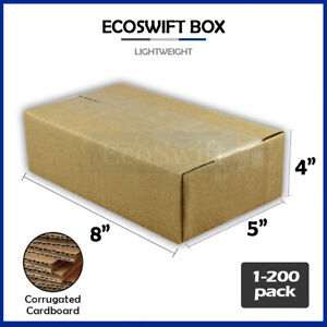 1-200 8x5x4 "EcoSwift" Cardboard Packing Mailing Shipping Corrugated Box Cartons