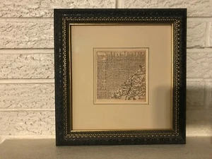 C1643 copper engraving GloucesterShire Area map + mileage Chart Van Langeren - Picture 1 of 9