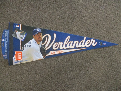 2010 WinCraft Sports MLB JUSTIN VERLANDER DETROIT TIGERS ROLL & GO PENNANT #'d Cover