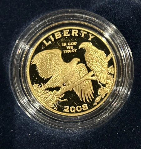 2008-W Proof $5 Gold Bald Eagle Commemorative Coin with Box, OGP & COA GEM! Cover