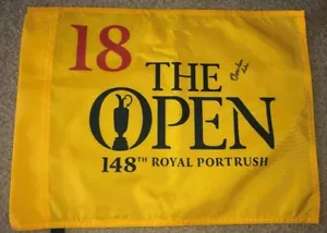 BRANDON WU SIGNED 2019 BRITISH OPEN GOLF FLAG PORTRUSH 2020 MASTERS US STANFORD - Picture 1 of 1