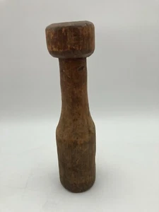 Vtg Antique Solid Wooden Hand Masher 11" Long 3" Diameter - Picture 1 of 7