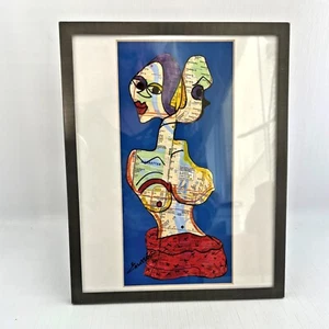 Zeitgenössische Kunst Foto Gerahmt New York Karte Künstler Signiert Abstrakt Modern - Bild 1 von 4
