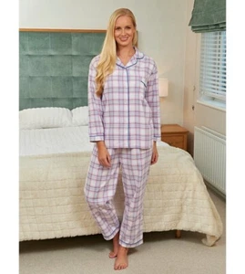 Set pigiama donna blu Sea by Champion cotone spazzolato taglia 12-14 check rosa blu - Foto 1 di 1