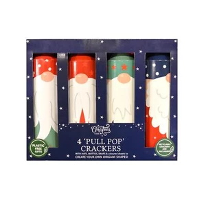 4 Pull Pop Christmas Festive Fun Gonks Gifts Origami Xmas Hats Dinner Table - Picture 1 of 7