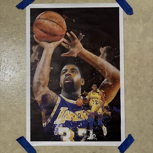 Magic Johnson Lakers Basketball NBA ✅ Man Cave Canvas Poster Wall Art ✅ 12x18 in - Picture 1 of 4