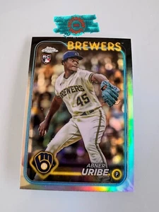 2024 Topps Chrome Baseball Card Silver Refractor - #276 Abner Uribe (RC) - Picture 1 of 1