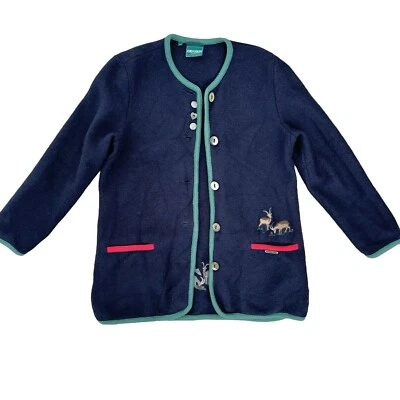 Geiger Austria Wiesn Oktoberfest Jacket Alpine Boiled Wool Cardigan Sweater Coat - Image 1 of 4