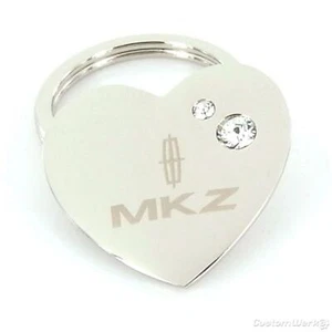 Lincoln MKZ Heart Shape Keychain With Swarovski Crystals (Chrome) - Picture 1 of 2