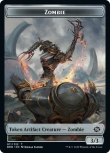 ZOMBIE TOKEN x4 mtg NM The Brothers War - Picture 1 of 1