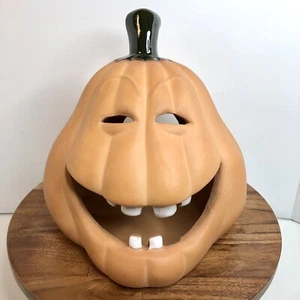 Le’Ce’ Zanne Ceramic Grinning Jack O Lantern 1994 Hollow Body Smiling Halloween - Picture 1 of 18