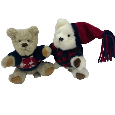 Holiday Teddy Bears Plush in Sweaters Winter Christmas Stuffed Animal Lot of 2 - Image 1 of 4