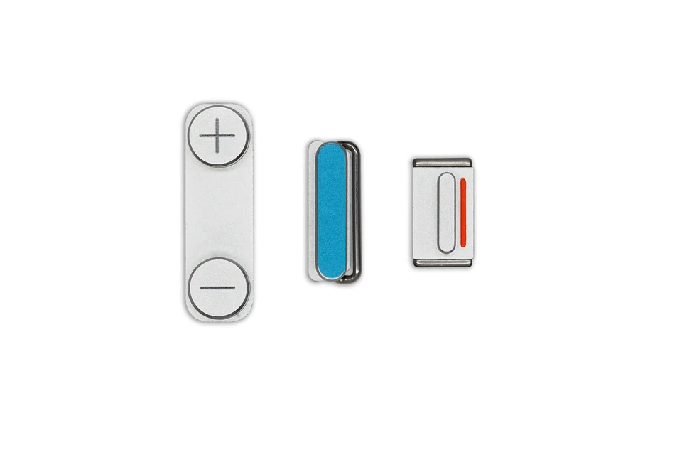 IPHONE 5s Power Button On Off Volume Alto Basso Interruttore Tastenset Argento - Immagine 1 di 1