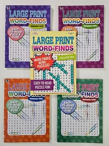 5 Large Print Word-Finds Puzzle Books Kappa Games Vol #384,443-446 ~ Search,Hunt - Picture 1 of 8