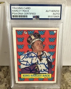 Harley Race 1987 Topps WWF Sticker King Harley Race PSA Authentic Auto - Picture 1 of 2