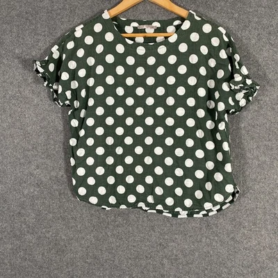 Top Regatta Mujer Talla 12 Petites Verde Lunares Costero Lino Carrera Ciudad Foto 1 de 4