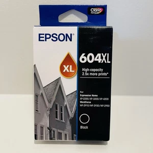 Genuine Epson 604XL Black Ink Cartridge Black 500 pages C13T10H192 Sealed NEW - Picture 1 of 9