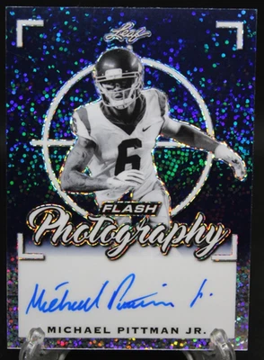 2020 Leaf Flash Michael Pittman Jr SPARKLE BLUE 11/35 Trojans Colts #FP-MPJ - Image 1 of 2