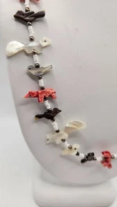 Zuni Heishi Bead Bird Fetish Necklace Native American Southwestern 28 Inches - Picture 1 of 4