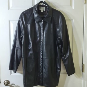 Worthington Genuine Leather Lambskin Men’s Jacket Black XL #C403 - Picture 1 of 10