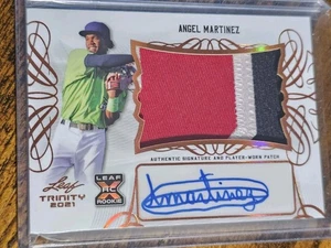2021 Leaf Trinity Angel Martinez RC Rookie Patch RPA Auto Cleveland Guardians - Picture 1 of 2