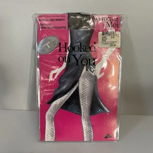 Vintage Hooked On You Garter Belt / Briefs Large Black New Old Stock - Bild 1 von 4