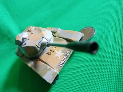 Jouet vintage char américain M60 CORGI TOY, camouflage, canon fonctionnel TBE - Photo 1/4