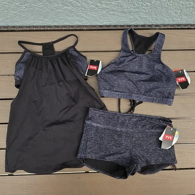 Top TYR Mujer Negro Mantra Kira con Niño Corto y Camiseta sin Mangas 2 N 1 Talla S NUEVO  Foto 1 de 4