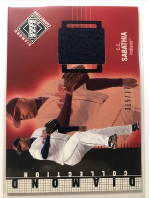C.C. Sabathia 2002 Upper Deck UD Diamond Collection #228 GAME USED JERSEY /750 - Image 1 of 2