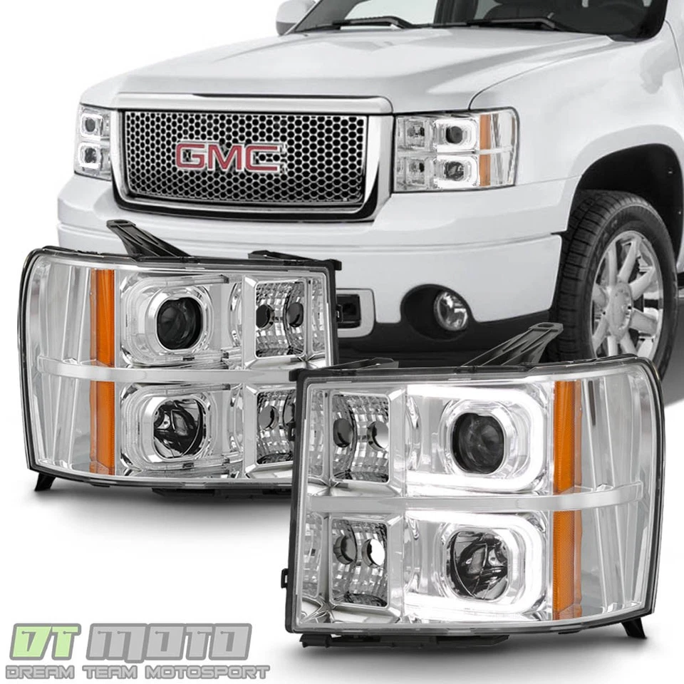 Juego de faros proyectores LED ÓPTICOS 2007-2013 GMC Sierra 1500 2500 3500 Foto 1 de 4