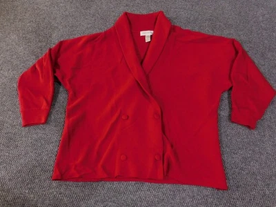 Jones New York 3x Suéter Mujer Rojo Cárdigan Botón Tejido Lana de Cordero Acrílico Foto 1 de 4