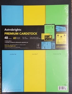 Astrobrights Premium Cardstock 48 Sheets 65lb Bright Colors - Picture 1 of 2