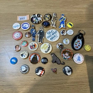 Vintage Pin Badge 80s 90s Collection Job Lot Bundle - Picture 1 of 9