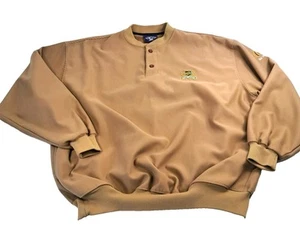 Vtg STARBUS Conestoga Golf Jacket Mens XL Tan Pullover Lined Pockets Henley - Picture 1 of 11
