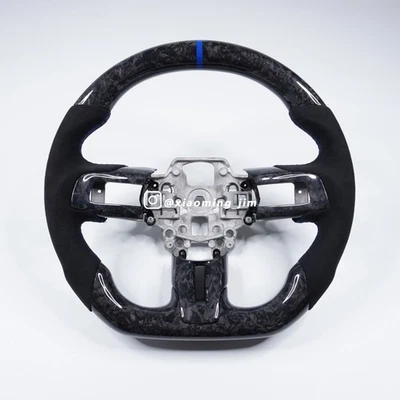Volante de fibra de carbono real para Ford Mustang GT 2015-2023 Foto 1 de 4