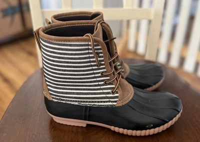 Botas de lluvia a rayas Marley Lilly para mujer talla 8 con monograma NUEVAS Foto 1 de 4