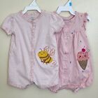 NEW Carter's Baby Girl Cute Pink Ice Cream Bumble Bee Rompers (2) 6 Month