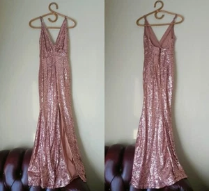 BLOSSOM | Shimmery Rose-Gold Evening Maxi Gown - Picture 1 of 10