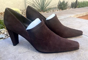 Stuart Weitzman Suede Pumps/Heels 9.5 m Brown 81165 Made in Spain almost perfect - Picture 1 of 4