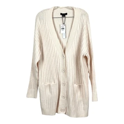 Cárdigan Sanctuary para mujer XL desnudo acanalado botón delantero suéter Lagenlook Foto 1 de 4