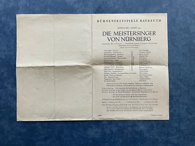 Bayreuther Bühnenfestspiele 1943 Programmheft und Eintrittskarte - RARITÄT - Bild 1 von 3